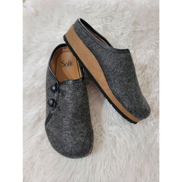 Sofft Shoes - SOFFT Leather Wool Slip On Round Toe Sandal. Size 9